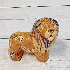 DE ROSA LION Figure Artesania Rinconada Gold ENAMEL Paperweight URUGUAY DEROSA